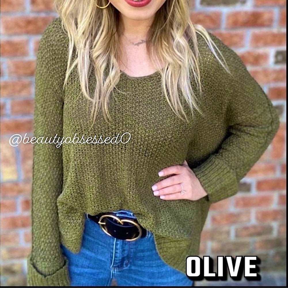 🆕🌿BEFORE YOU: OLIVE Lightweight Knitted Sweater ONE SIZE